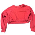 Free People  Red Cropped Sweatshirt Cinched Drawstring Hem Size XS Athleisure Photo 0
