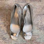 BCBGirls  Silver Peep Toe Pumps Photo 4