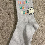 American Eagle  Gray AE Have a Good Day Smiley® Colorful ‘90s Crew Socks Photo 0