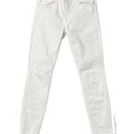 Frame Denim Size 25 Jeans Le Skinny De Jeanne Blanc White Step Raw Hem Low Rise Photo 2