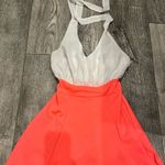 Charlotte Russe Womens Small White Top Peach Flowy Bottom / Skirt Ties on top Photo 1