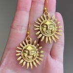 Handmade gold tone stainless steel sun boho retro vintage style earrings☀️ Photo 5