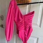 Hello Molly  Vibrant Pink Ruched Bodysuit Photo 2