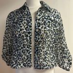 Ruby Rd . Black and yellow leopard cheetah print collared button up blouse Photo 0