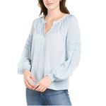 Ecru | The Bacall Silk Baby Blue Button Down Blouse Sz S Photo 1