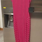 Norma Kamali ππ Sleeveless Fishtail Dress to Midcalf ~ NK Red Stripe XS/34 NWT Photo 0