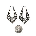 Turquoise Patina Copper Bohemian Filigree Chandelier Women’s Earrings Blue Photo 2