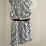 Loft Grey White Zebra Print Dress Size Medium Petite Photo 1