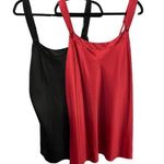 Cabernet Satin Chemise Slip Dress XL Set of 2 Red Photo 0