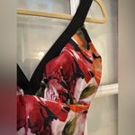 Manvar Floral One Piece Swimsuit Bathing Suit Brazil Size 46 US Medium Large NWT Red Photo 2
