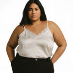 ZARA  Lace Trim Camisole Tank Top Size L Photo 0