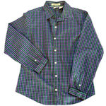 LL Bean Wrinkle Resistant Plaid Button Up Shirt Long Sleeve Cotton Women XS NWOT Green Photo 0