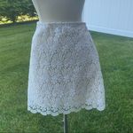 ZARA  Ivory Lace Scalloped Hem Lined Mini Skirt Photo 3