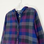 Outdoor Research Feedback Plaid Flannel Hooded BlackBerry Plaid Size XS Blue Photo 1
