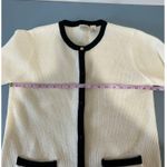 Classic Elements  vintage cardigan size S white black trim gold buttons capsule Photo 6
