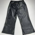 Good American Black High Rise Wide Leg Vegan Faux Leather Pants 5 Pocket Size 18 Photo 9