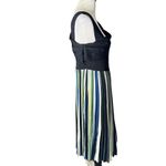 Sachin + Babi Sachin & Babi One Shoulder Pleated Midi Dress Size L Swing Flowy Striped Glam Photo 5