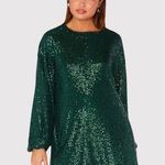 Show Me Your Mumu Womens Dress Emerald Sure Thing Mini Sequin Stretch Medium Photo 0