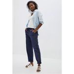 Anthropologie Maeve Tenley Twill Track Pull On Pants In Navy Blue Size XL Photo 5