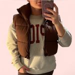 Brown Puffer Vest Size L Photo 0