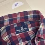 Psycho Bunny  Women’s Flannel Shirt Size Small Oversized Plaid Blue Pink Photo 5