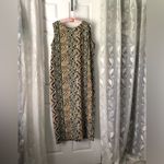 Leslie Fay vintage Ethnic Tribal Sheath sleeveless Geometric maxi dress size 18 Photo 2