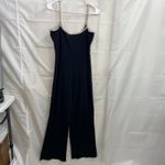 Boutique Europa women's black textured knit cotton stretch wide leg jumpsuit 18 Photo 5