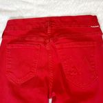 MOTHER Denim Mother The Looker Ankle Fray Red Distressed Skinny Jeans Photo 8