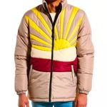 NWT WeSC Vegan Landscape Puffer Sunset Cactus Jacket Unisex Medium Yellow Photo 3