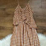 Saylor  Laken Gingham Jumpsuit In Apricot Photo 5