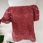 Haute Monde NWT Red Off the Shoulder Crochet Top (S) Photo 2