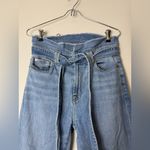 7 For All Mankind , Roxanne paper bag, belted, high rise skinny blue jeans 27 Photo 3