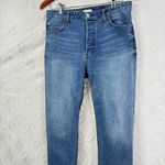 H&M Conscious Mom Cropped Raw Hem Jeans Size 8 Blue Photo 2
