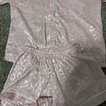 Pink Satin Leopard Pajama Set Photo 4