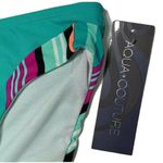 NEW Aqua Couture Turquoise Black Pink Stripe 2 Piece Push Up Bikini Swimsuit S M Size undefined Photo 2