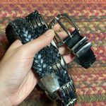 VTG BLACK BRAIDED LEATHER WESTERN BELT Photo 1