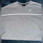 Nike  Heather Gray Crop top long sleeve with White Accents Photo 0