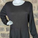 Jason Wu Jw Dress Black Sweater Sequins Cuff Woman's XL Knee Length Soft Photo 4