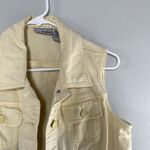 Chico's Platinum cotton spandex yellow jean jacket sleeveless vest pocket size 1 Photo 1