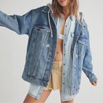 Free People  We The Free Flawless Hooded Denim Jean Jacket Photo 0