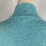 Talbots Turquoise Heathered Full Zip Up Jacket Sweatshirt Womens Large Sporty Blue Photo 4