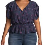 Arizona Jeans NWT V Neck Short Sleeve Blouse Photo 0