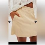 Free People  Can't Blame Me Linen Mini Skirt - Bleached Sand Retail $68 NWOT Photo 3