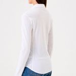 Goldie  Lewinter Jersey and Slub Button Down Shirt White Large Pima Cotton Photo 2