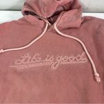 Life is Good Hoodie Womens M Coral Pullover Sweater Kangaroo Pocket Casual Photo 0