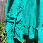 Sundance  S Green Cotton Dress Coverup Ruffle neckline Photo 2