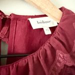 Bohme Böhme Edith Ruffle Long Sleeve Cotton Blouse in Burgundy - Size XS Photo 4