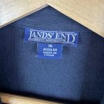 Lands' End  100% Linen Blazer Sz 16 Black Jacket Minimalist Neutral Classic Office Photo 4