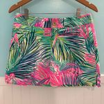 Lilly Pulitzer  Pink and Green Tropical Mini Skirt skort! Size 2 Photo 5