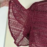 Marissa Webb Cybil Maroon Lace Dress Flutter Sleeve Cocktail Dress Small Red Photo 9